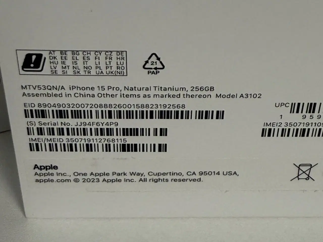 Billede 3 - iPhone 15 pro 256GB 92% batteri