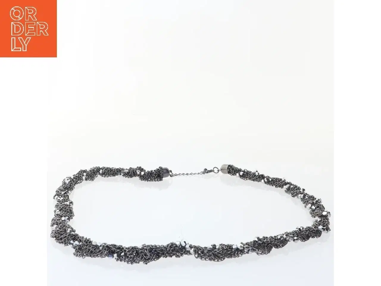 Billede 2 - Flettet metalhalskæde (str. 80 cm)