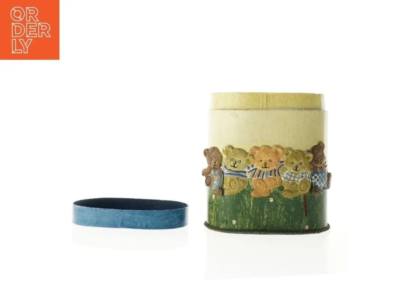 Billede 2 - Låg Dåse med 3D relief bamse motiv (str. 16 x 11 cm)