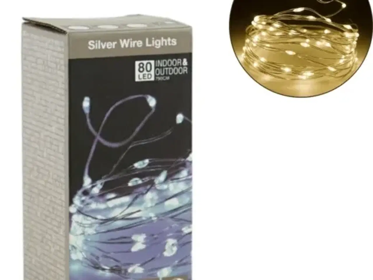 Billede 2 - 3 stk. lyskæde 80 led hvid 790 cm(ubrugt)