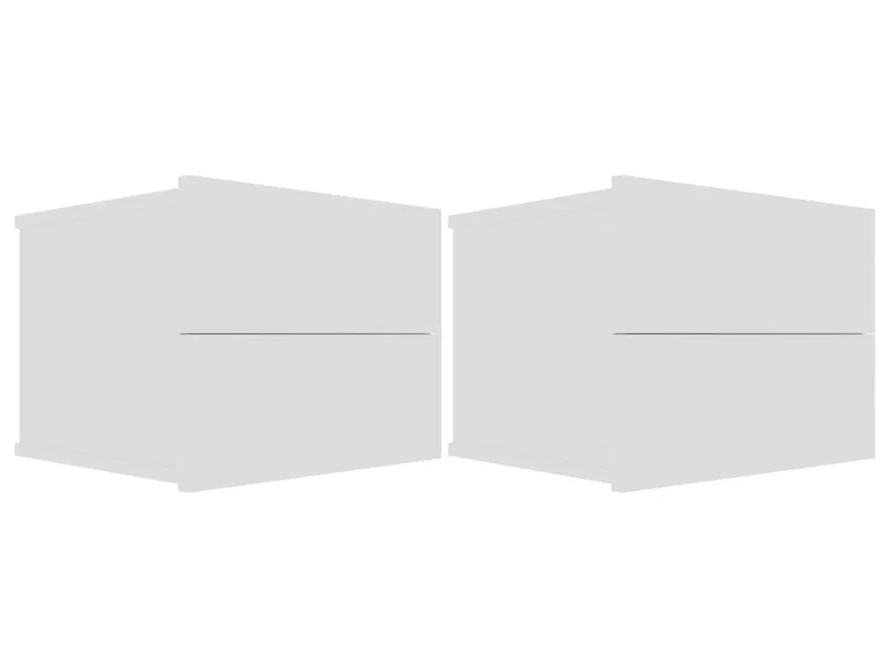 Billede 2 - Sengeborde 2 stk. 40x30x30 cm konstrueret træ hvid