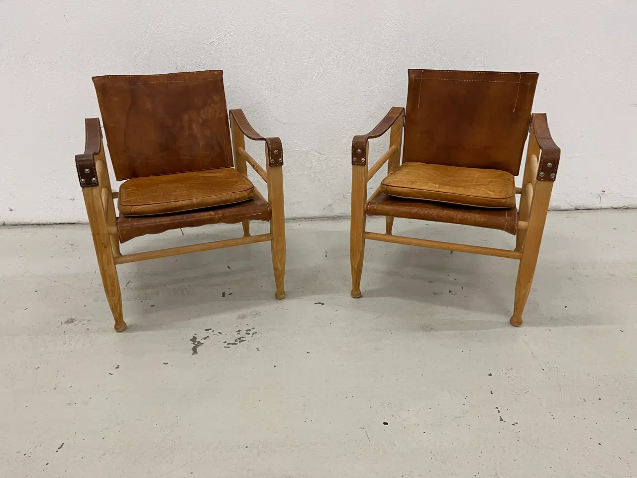 Billede 2 - Aage Bruun & Søn Safaristole med cognac kernelæder