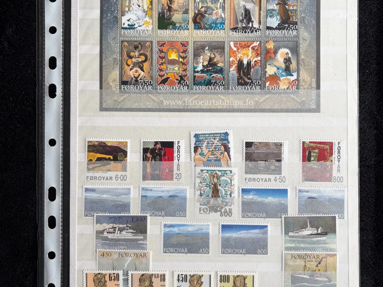 Billede 1 - Færøerne - 8 plancher med postfriske frimærker