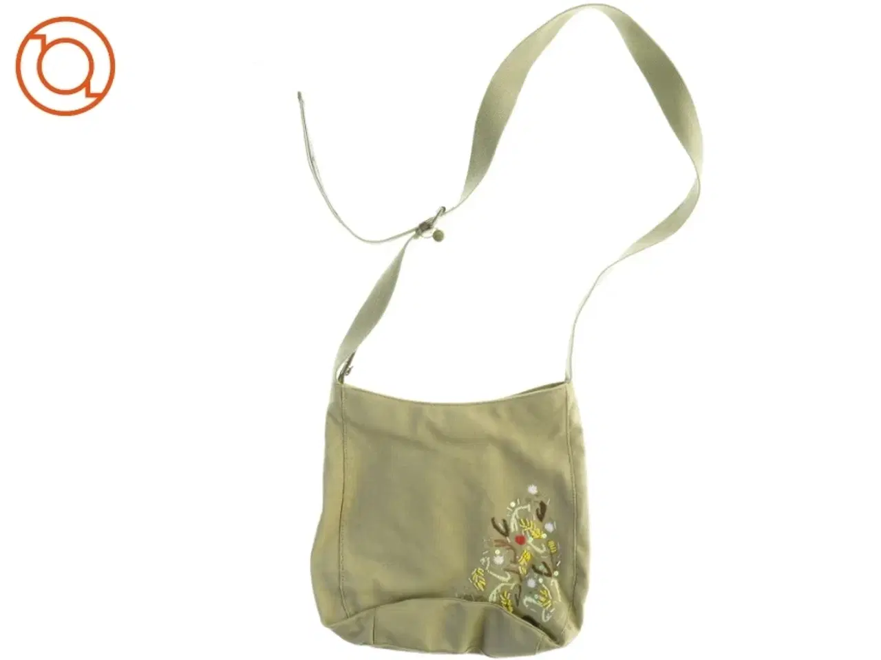 Billede 1 - Smart og let skuldertaske med broderi (str. 28 x 30 cm)