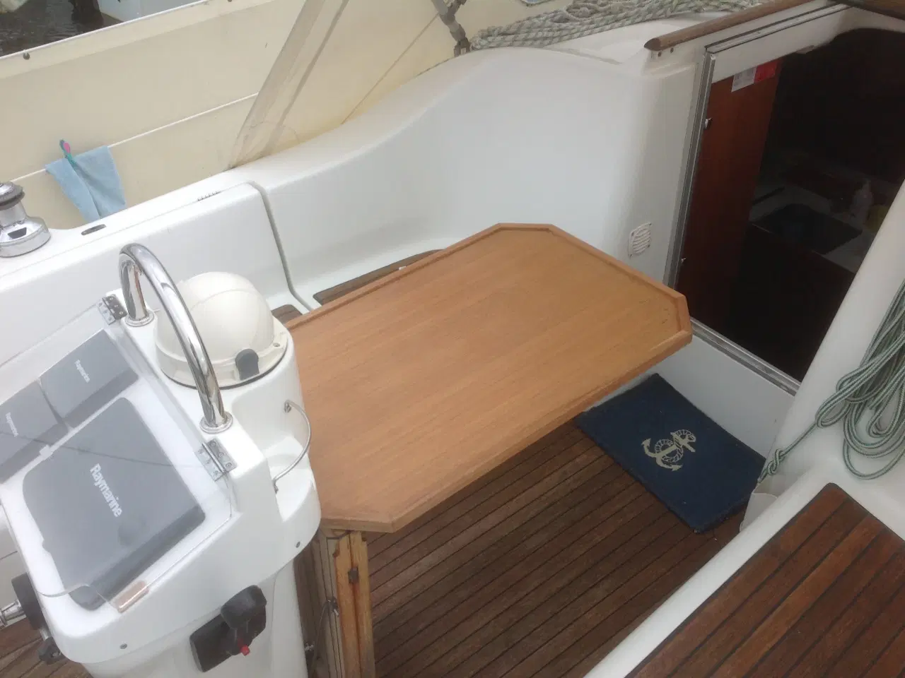 Billede 1 - Cockpitbord (teak), med bordsystem.