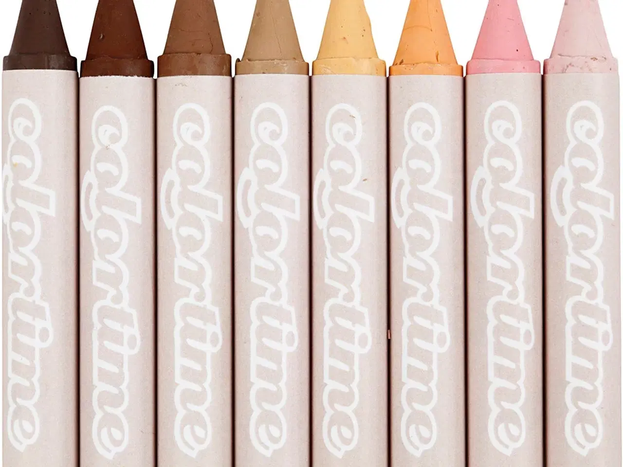 Billede 1 - Vokskridt, L: 10 cm, diam. 15 mm, skin colours, 8stk./ 1 pk.