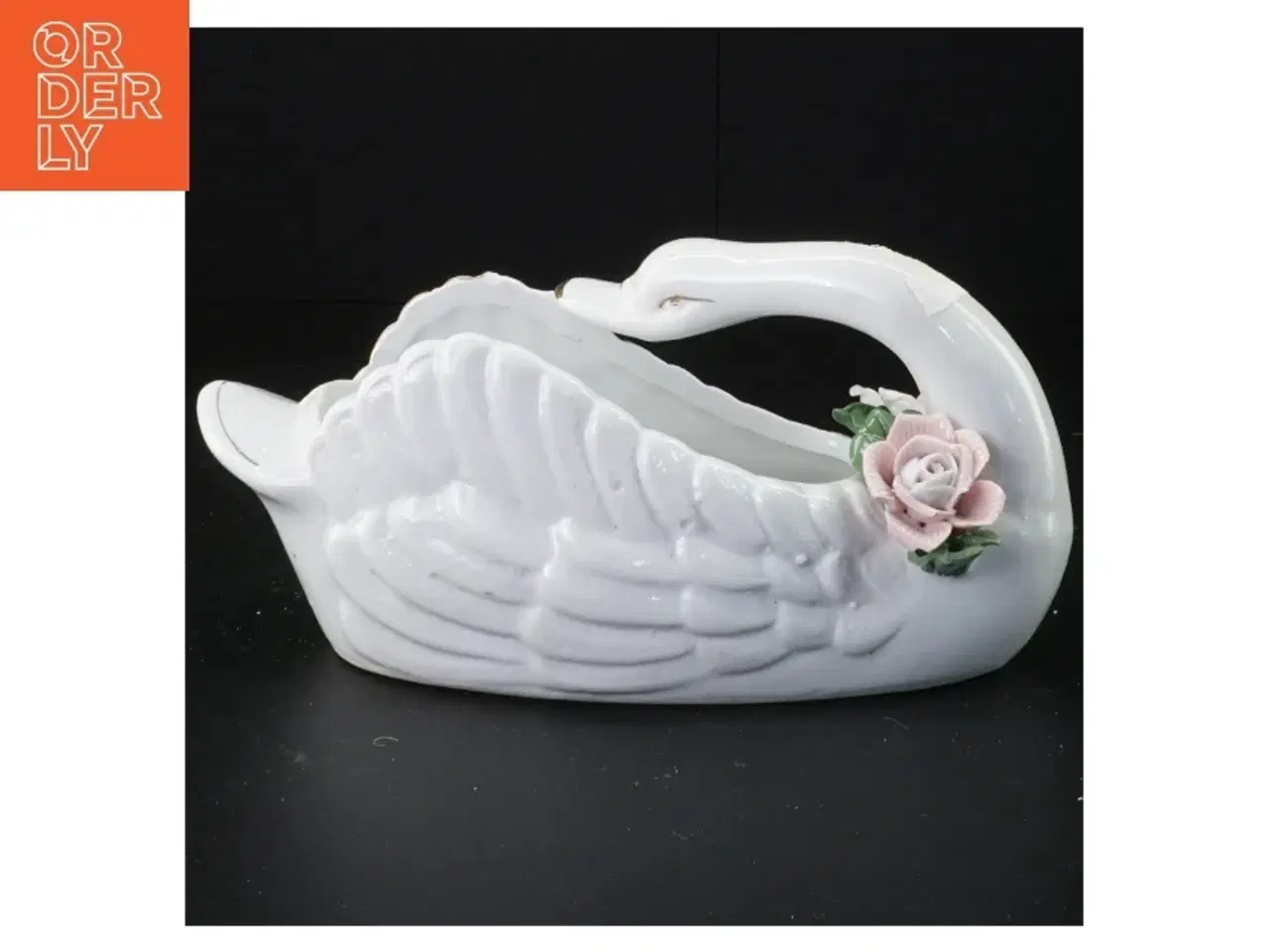 Billede 1 - Porcelænssvane (str. 22 x 10 x 10 cm)