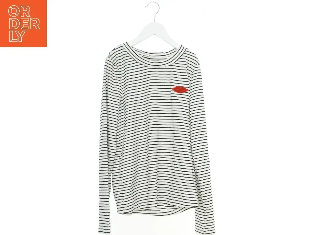 Billede 1 - Langærmet stribet bluse med læbe-detalje fra Vero moda (str. S)