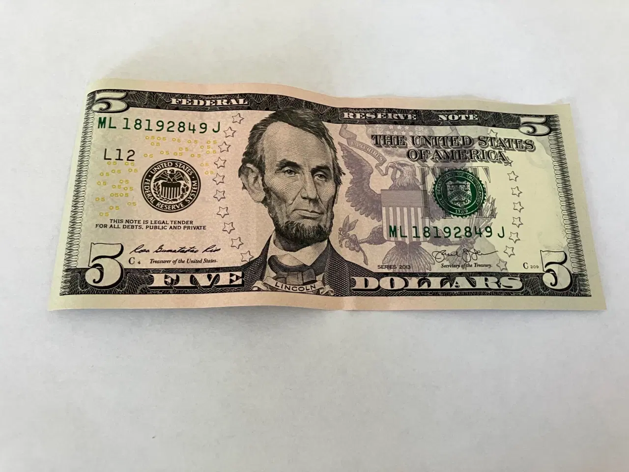 Billede 1 - Five Dollars USA 2013