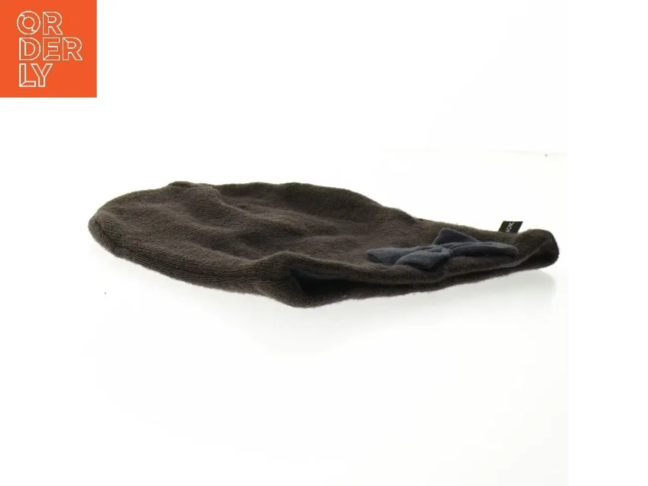 Billede 3 - Mørkebrun hue med lilla sløjfe detalje