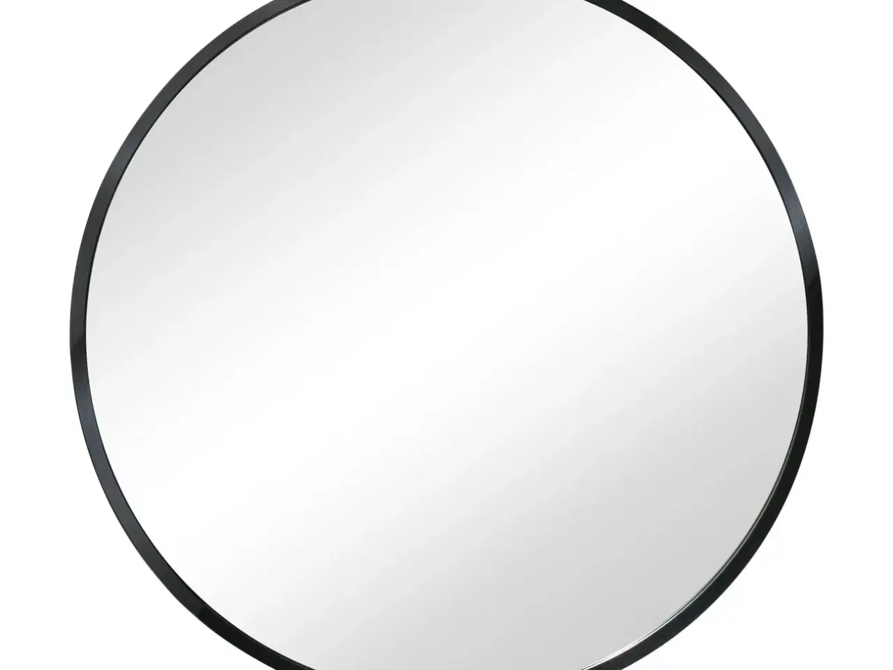Billede 2 - Rundt spejl med ramme i sort metal. D 60 cm