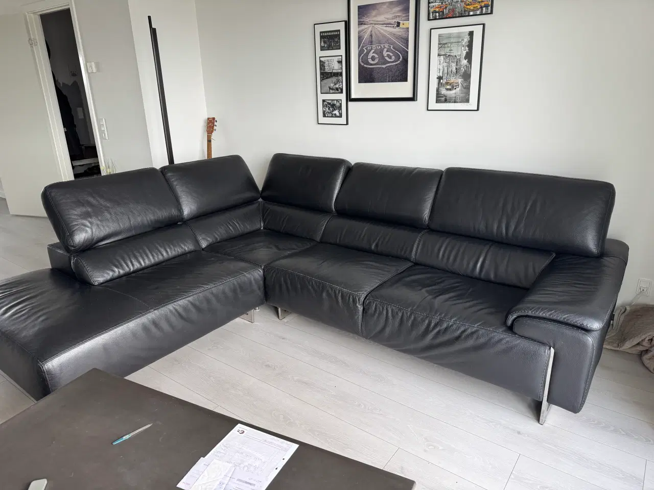 Billede 4 - Kvalitets lædersofa med chaiselong
