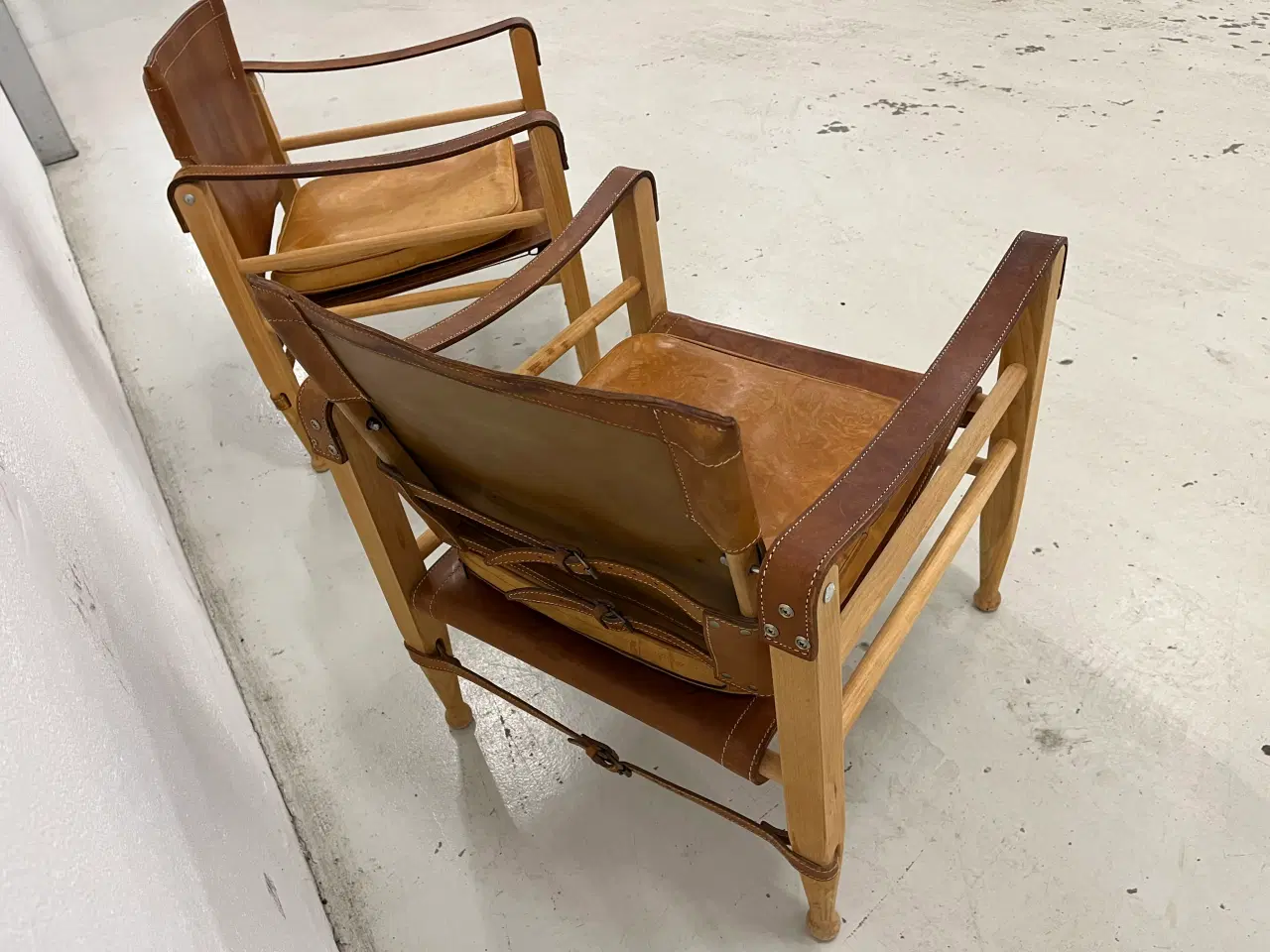 Billede 13 - Aage Bruun & Søn Safaristole med cognac kernelæder