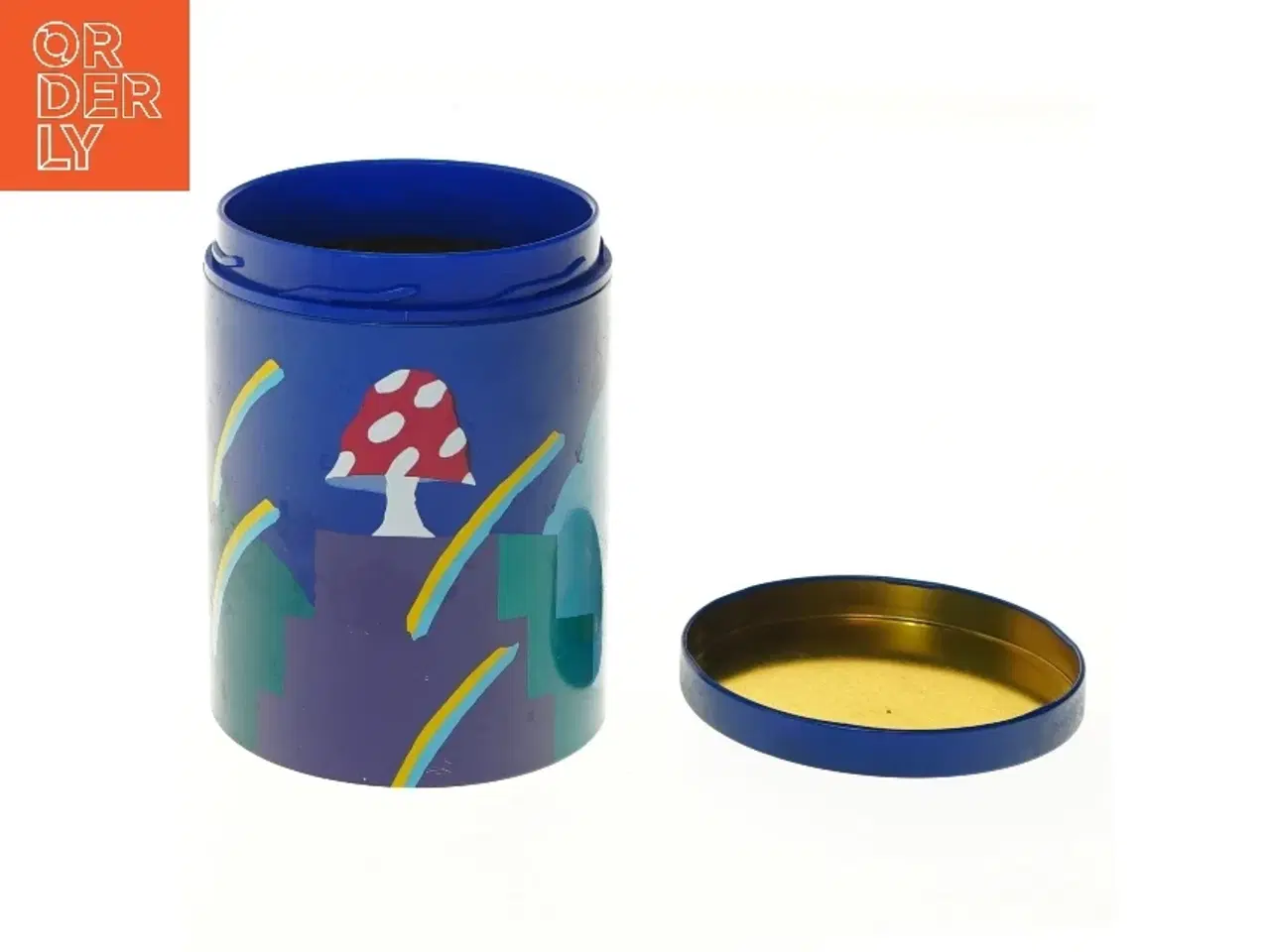 Billede 6 - Dekorativ metalbeholder (str. Ø 11,5 cm længde 15 cm)