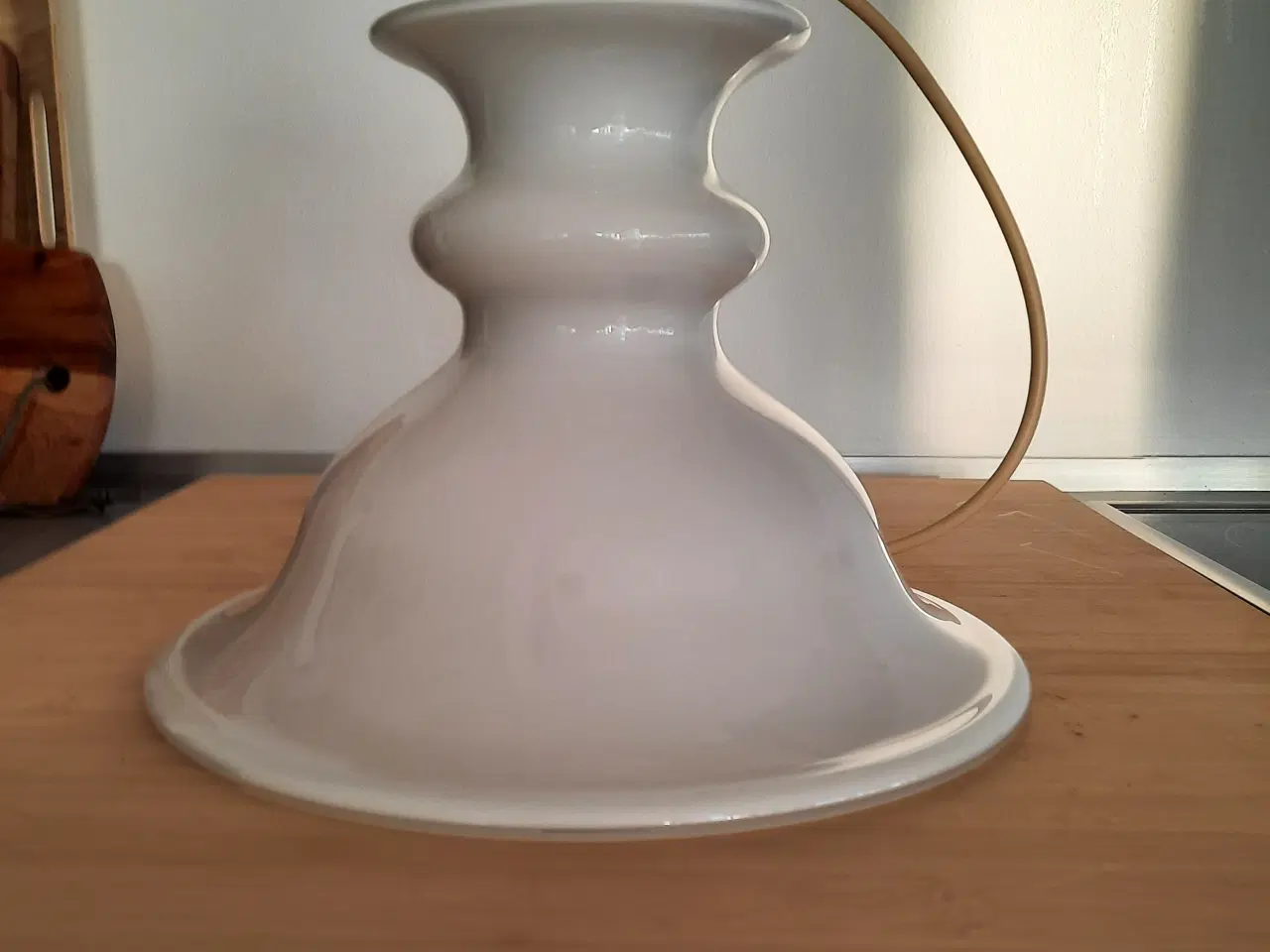 Billede 1 - Hvid loftlampe Holmegaard