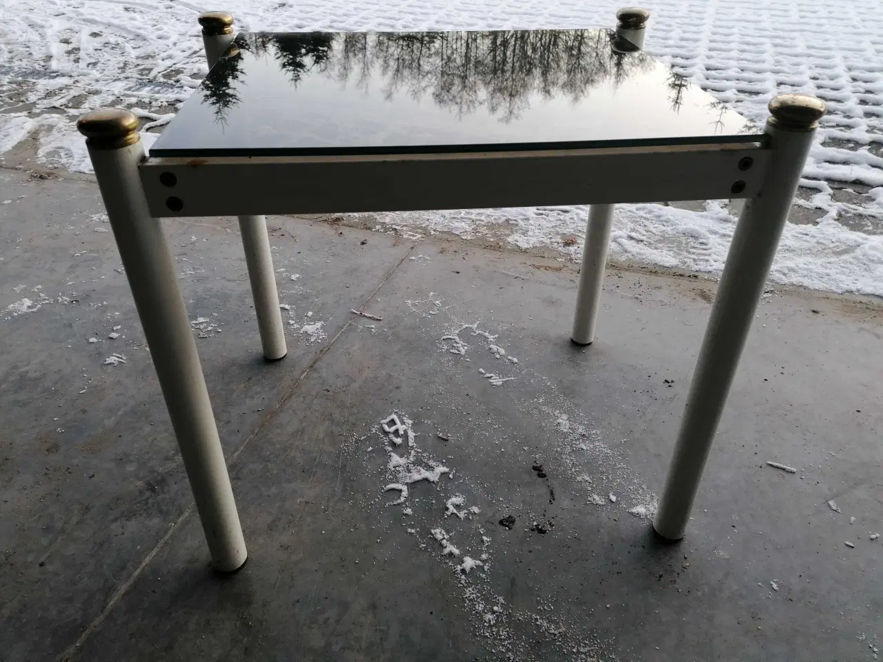 Billede 4 - Hjørnebord / Sidebord med Glasplade 