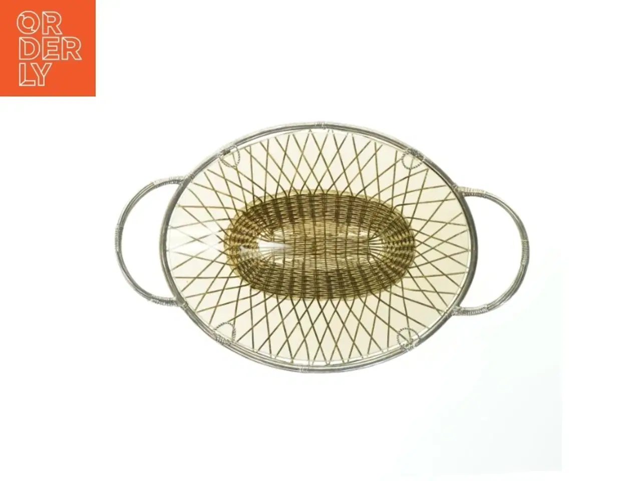 Billede 3 - Dekorativ Fil de Fer bakke med håndtag (str. 42x26 cm)