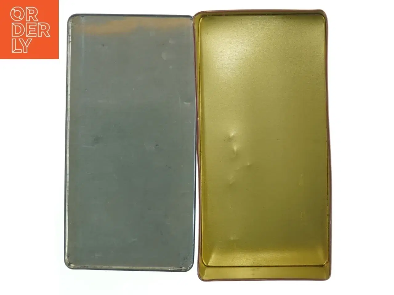 Billede 3 - Vintage metalkasse med landskabsmotiv (str. 23,5x12x9 cm)