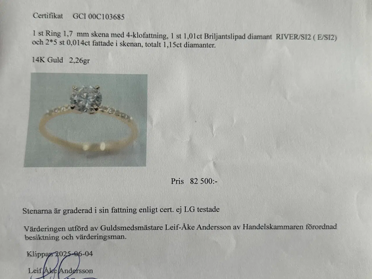 Billede 6 - Naturlig Diamantring 1.15ct