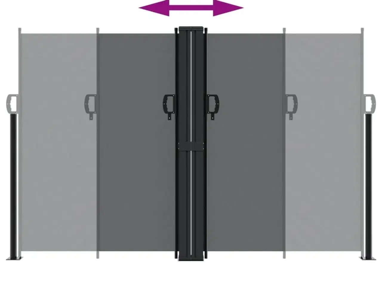 Billede 5 - Sammenrullelig sidemarkise 160 x 600 cm sort