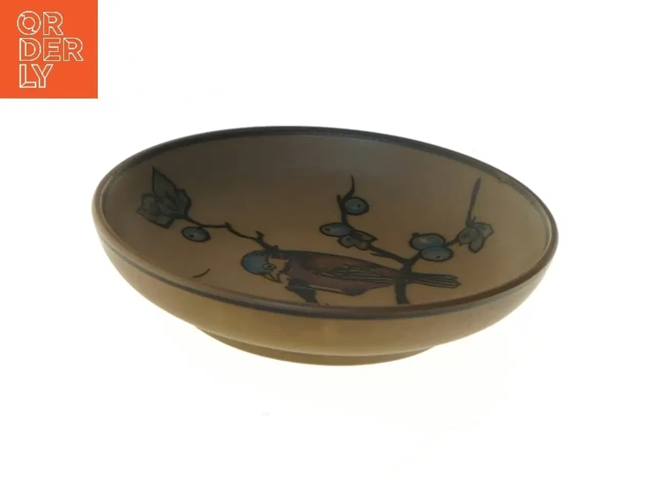 Billede 3 - Keramikskål med fuglemotiv (str. Ø 12 cm)