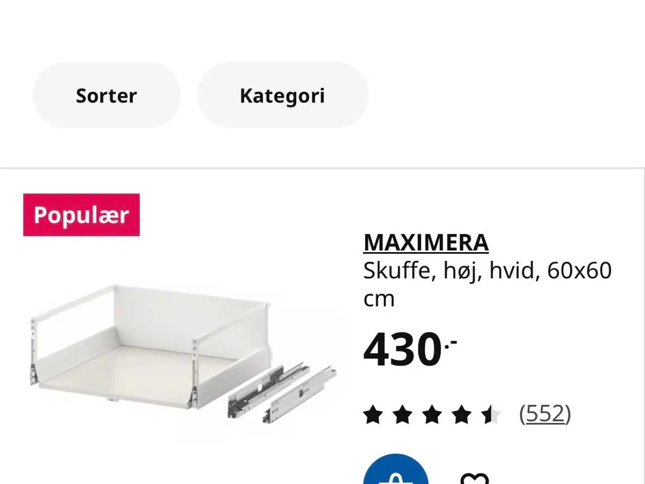 Billede 1 - 9 stk. Maximera IKEA skuffer