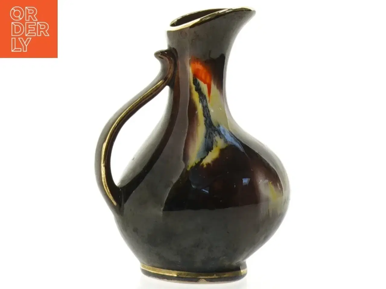 Billede 1 - Keramikvase/kande (str. 14,5 x 11 x 9 cm)