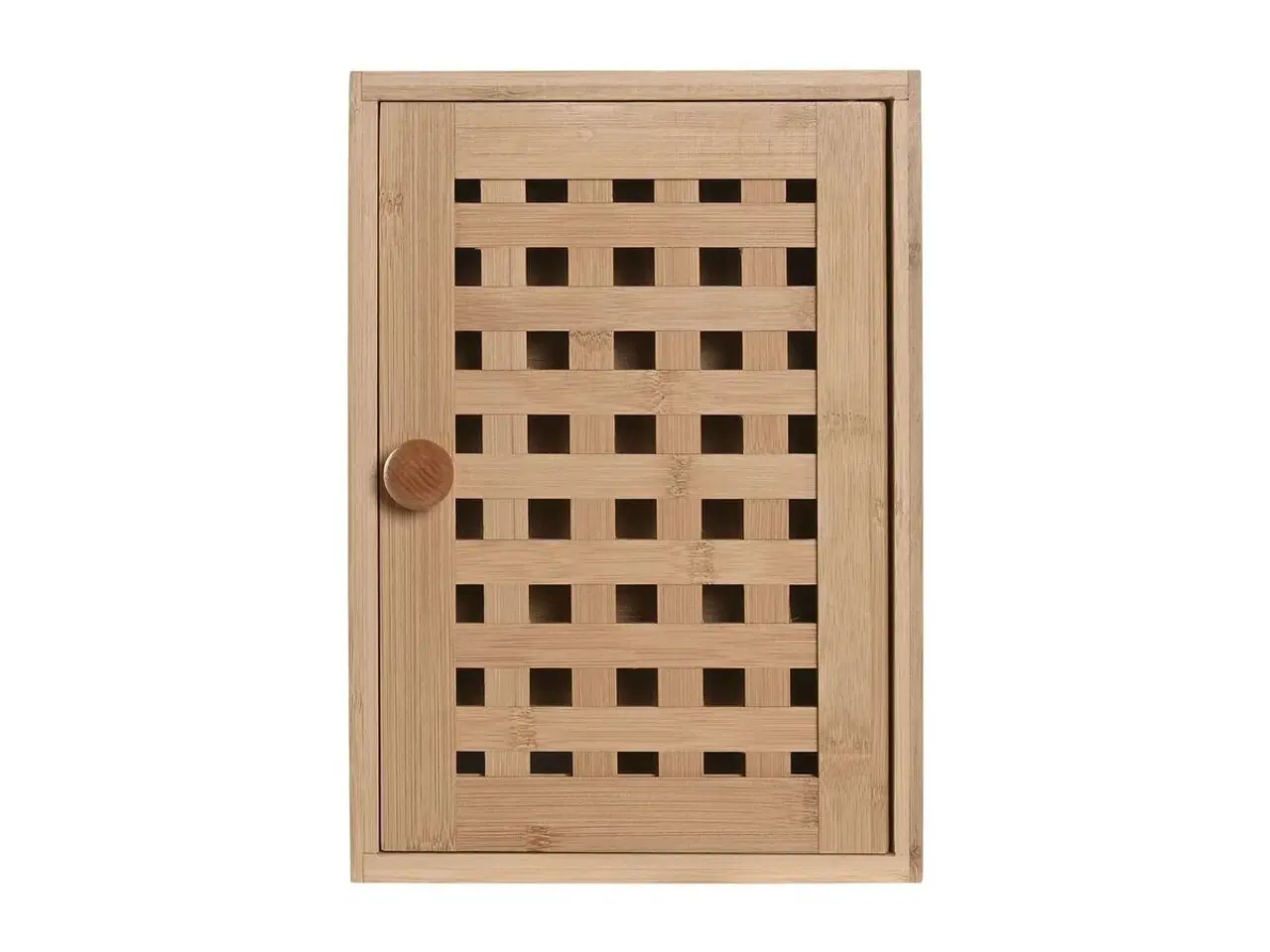 Billede 1 - Nøgleskab i bambus/metal - Natur, 19 × 6 × 27 cm