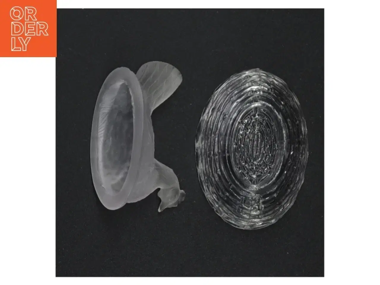 Billede 2 - Glasfugl med tilhørende skål (str. 9 x 6 x 8 cm)