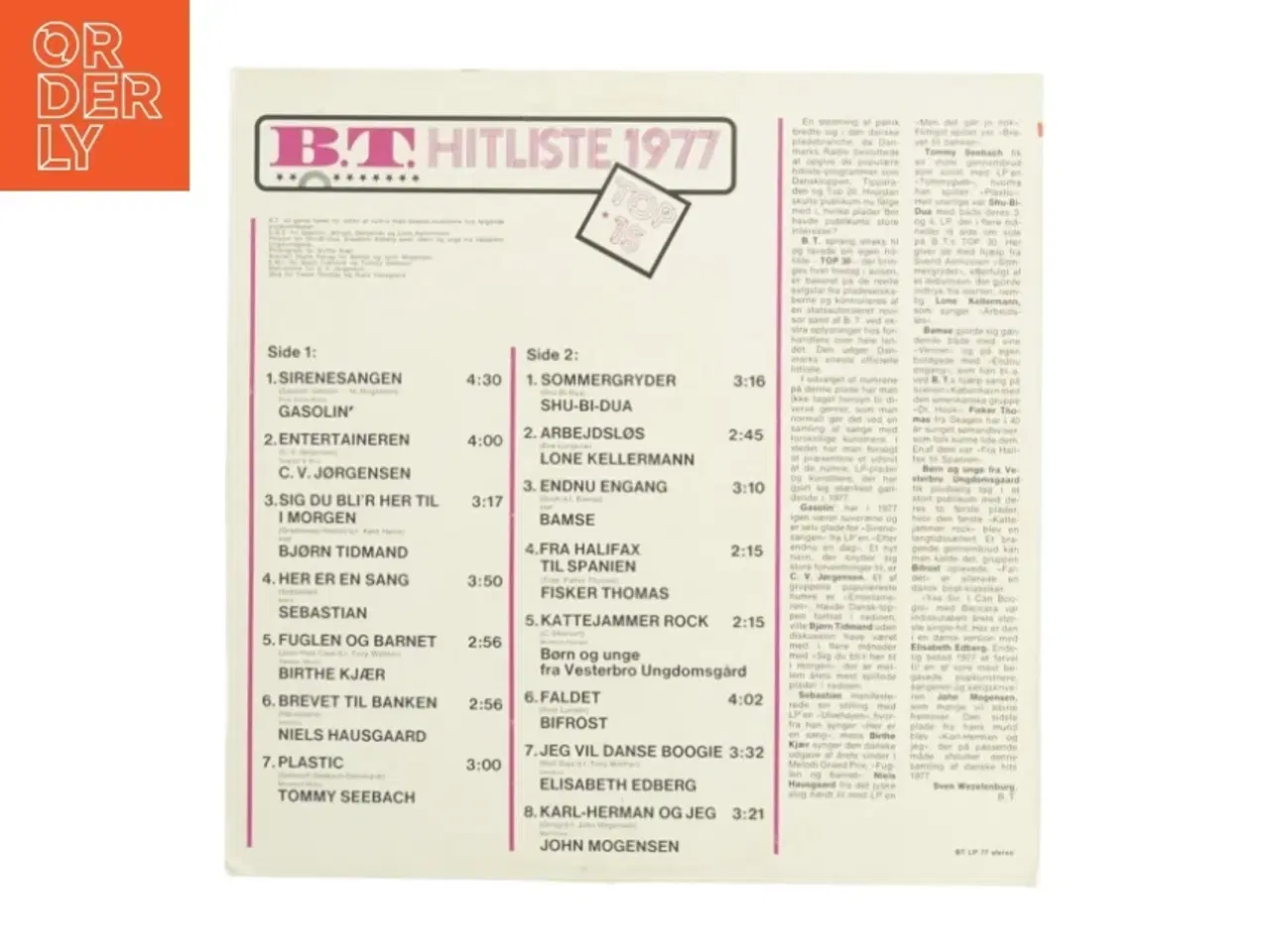 Billede 2 - BT Hitliste 1977 LP