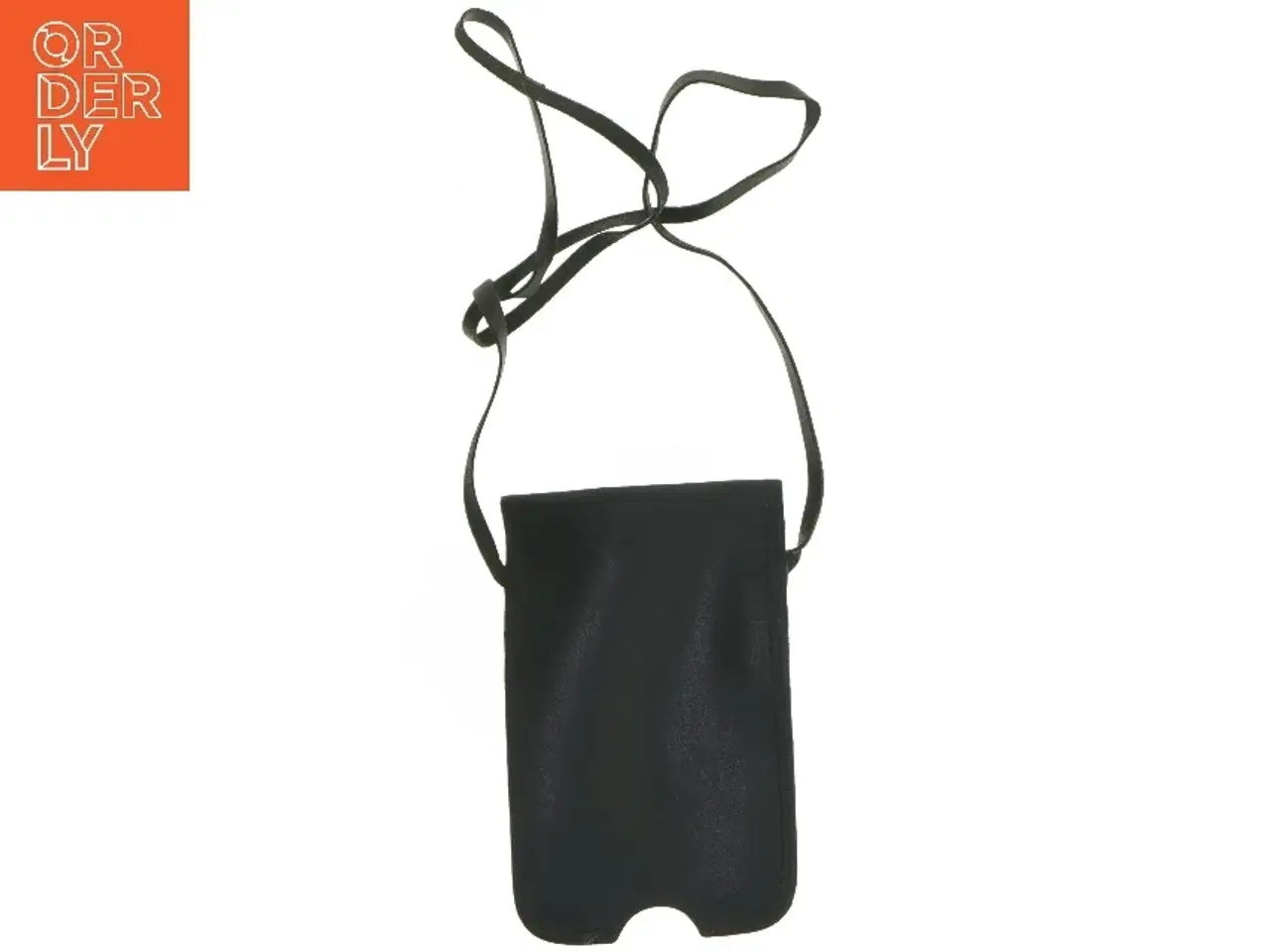 Billede 4 - Sort læder mobiltelefon taske (str. 15x9,5 cm)