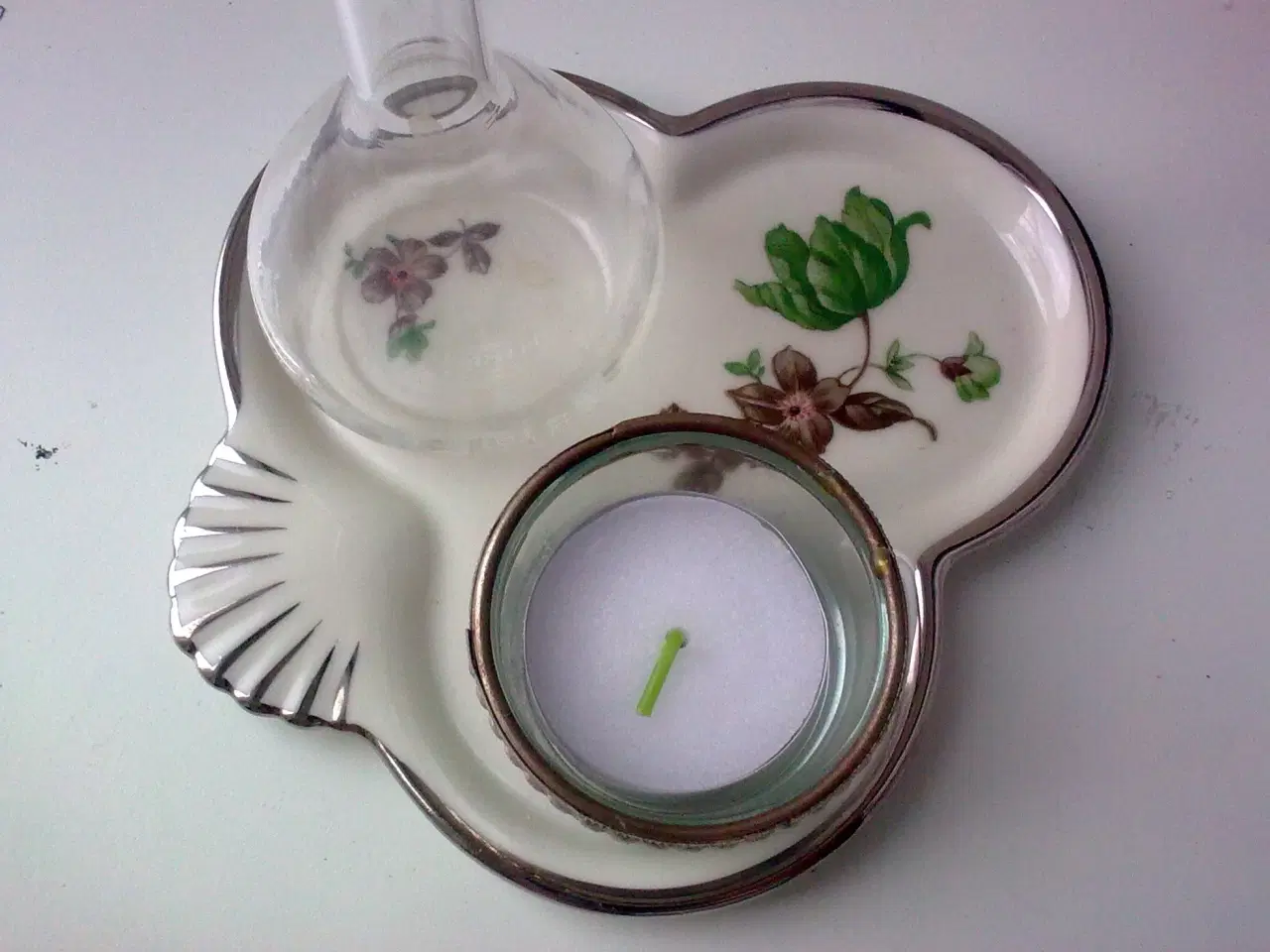 Billede 11 - Platin kant på gl. dansk mini bakke fad