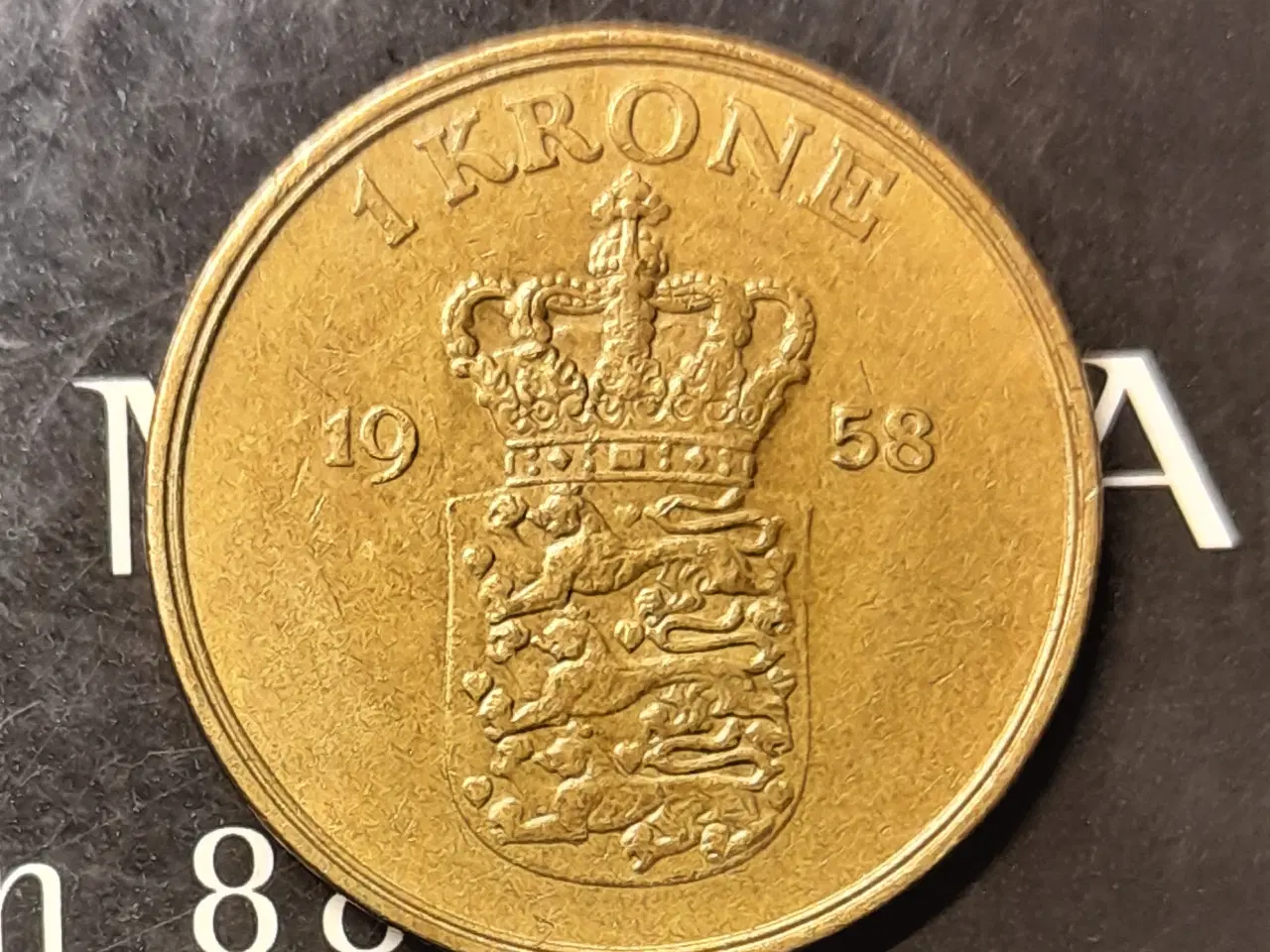 Billede 1 - 1 KRONE 1958 FREDERIK IX 