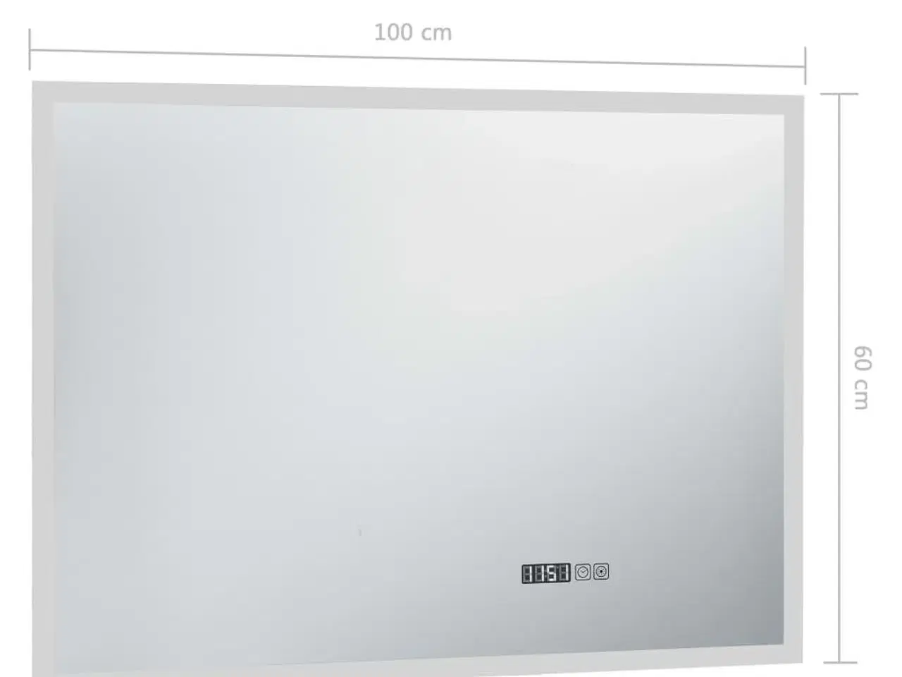 Billede 7 - LED-spejl med berøringssensor og tidsdisplay 100x60 cm