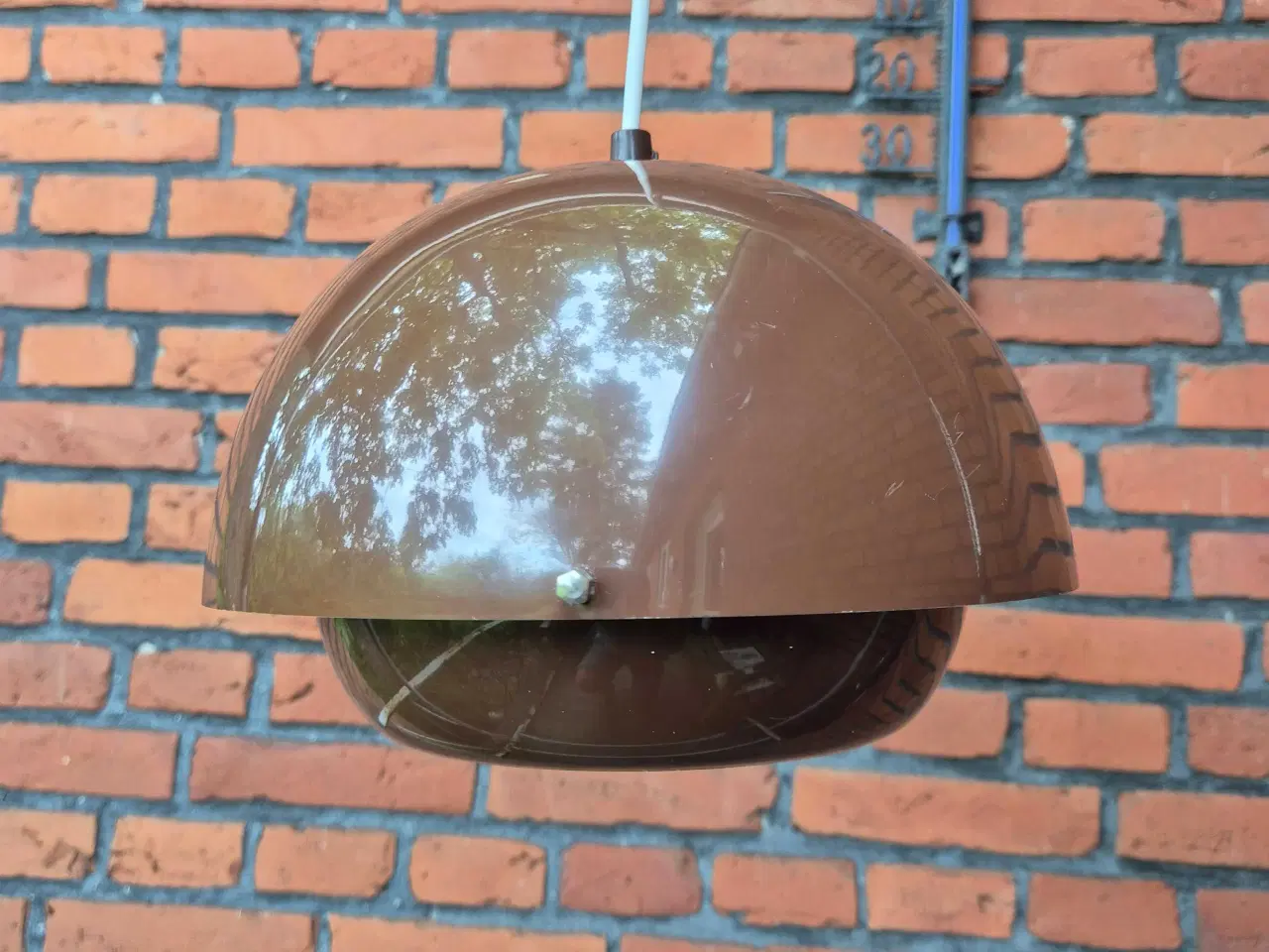 Billede 1 - Brun retrolampe med flot lyseffekt 