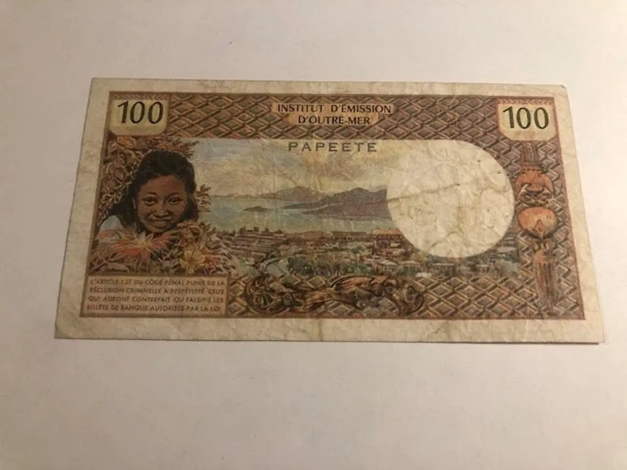 Billede 2 - 100 Cent Francs Tahiti