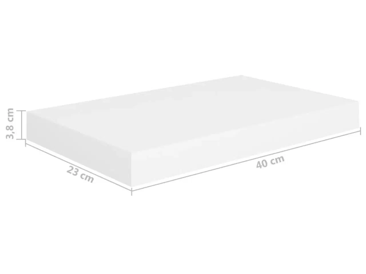 Billede 10 - Væghylder 4 stk. 40x23x3,8 cm MDF hvid