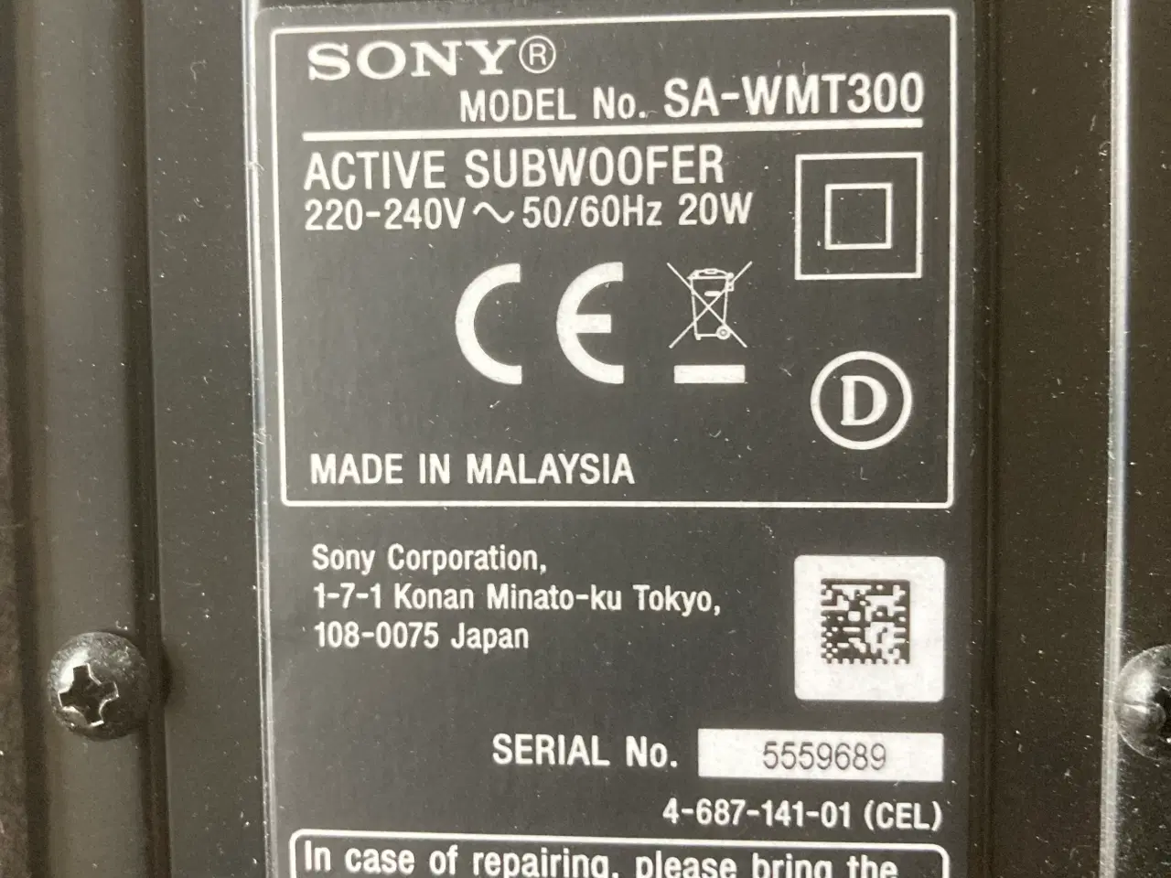 Billede 2 - Subwoofer fra Sony