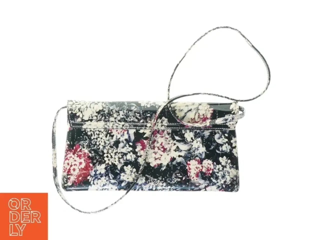Billede 3 - Blomstret glimmer Taske med aftagelig rem og dustbag fra Peter Kaiser (str. 14 x 28 cm)