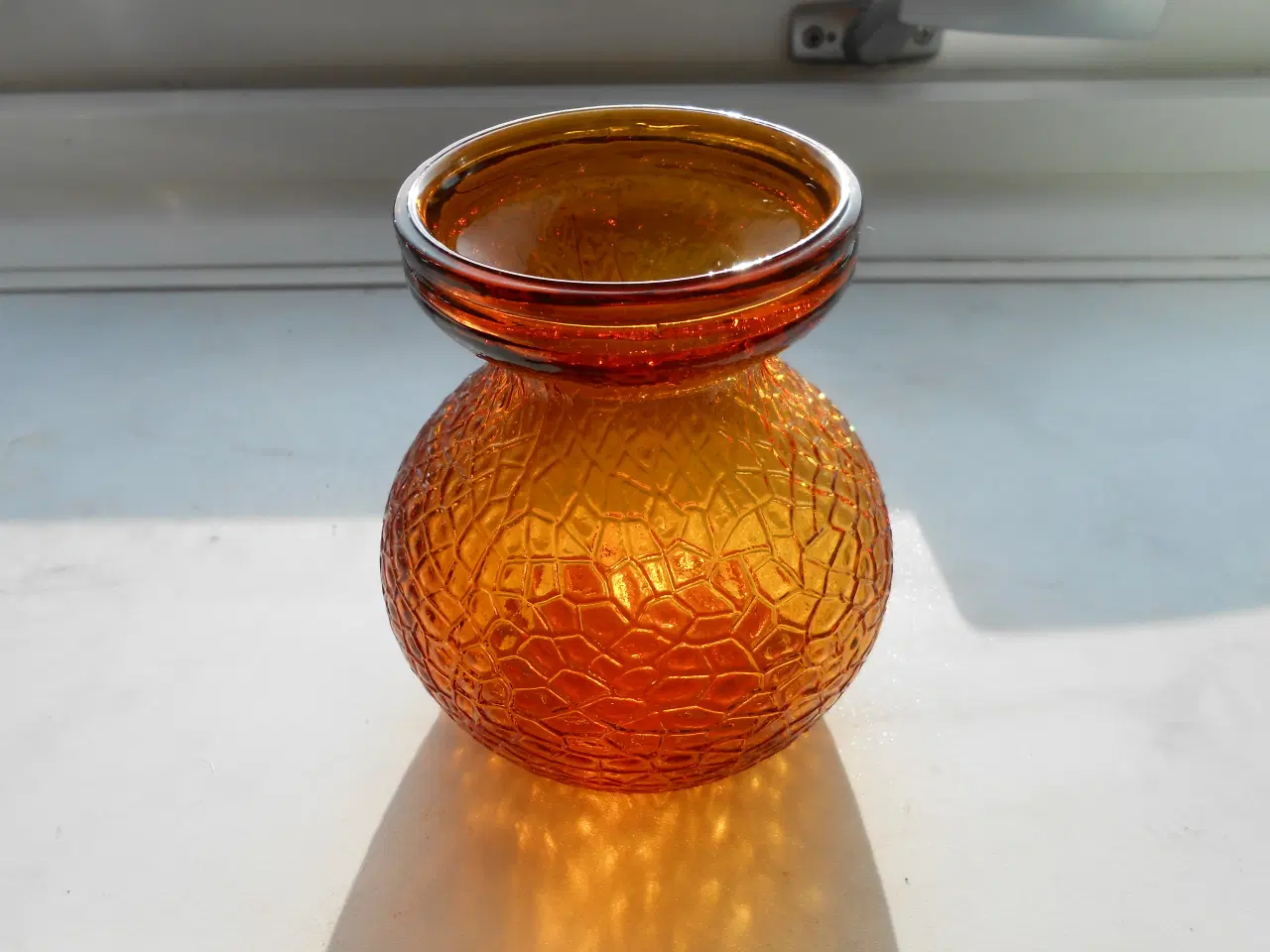 Billede 2 - Blomsterløgs vase- Ravfarvet Hyacint glas  
