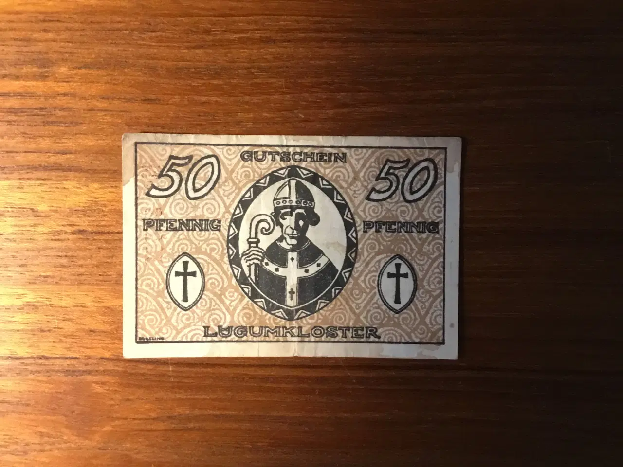 Billede 1 - Gammel pengeseddel GUTSCHEIN Løgumkloster 1920