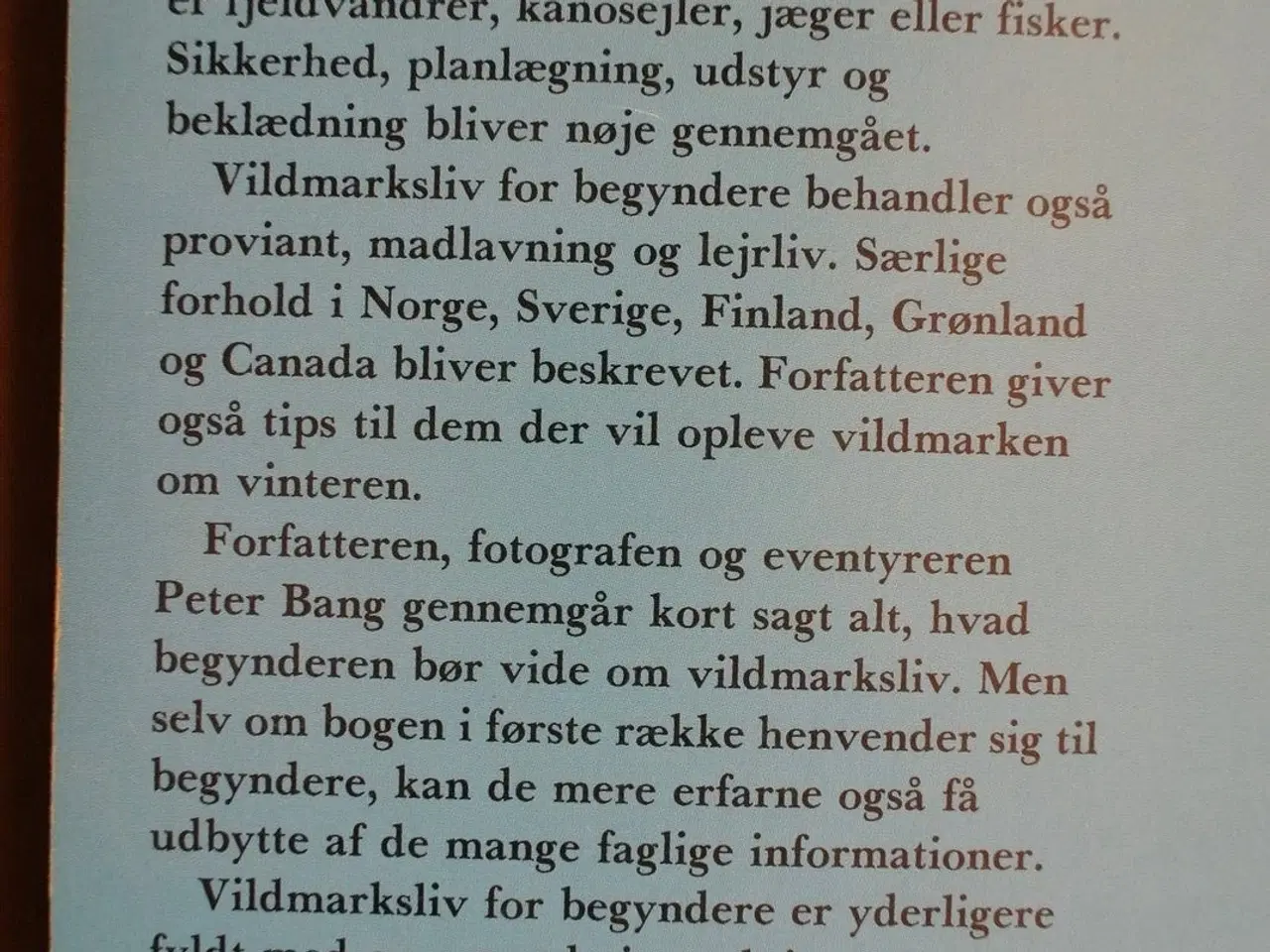 Billede 3 - vildmarksliv for begyndere, af peter bang, emne: a