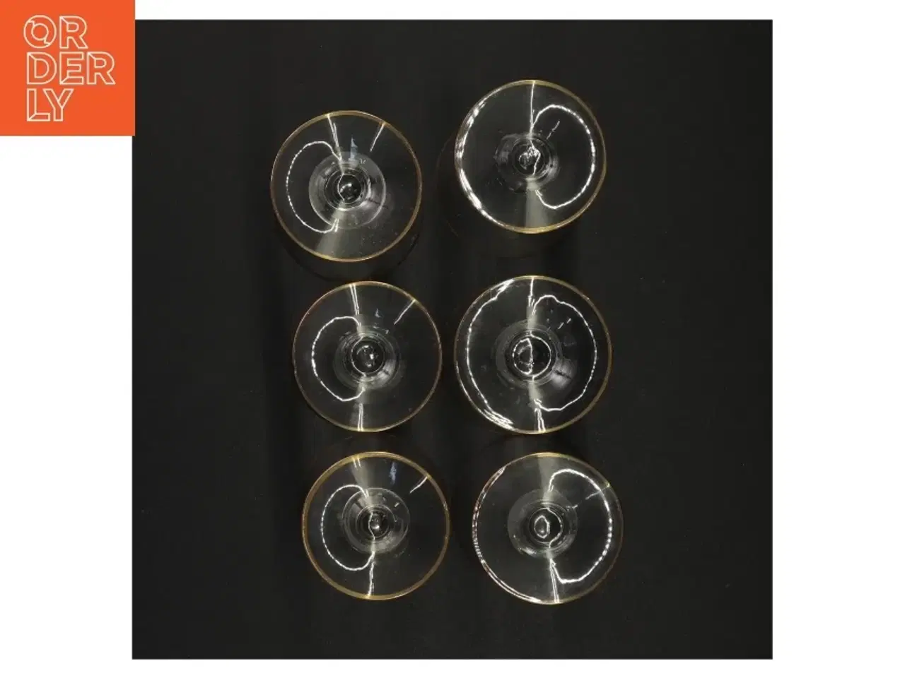 Billede 3 - Vintageglas med guldkant (str. 10 x 6 cm)