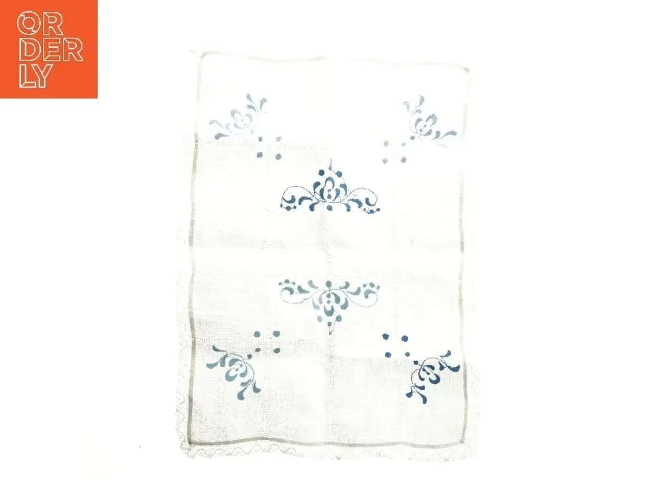 Billede 2 - Lille vintage broderet dug/bordløber (str. 48x35 cm)