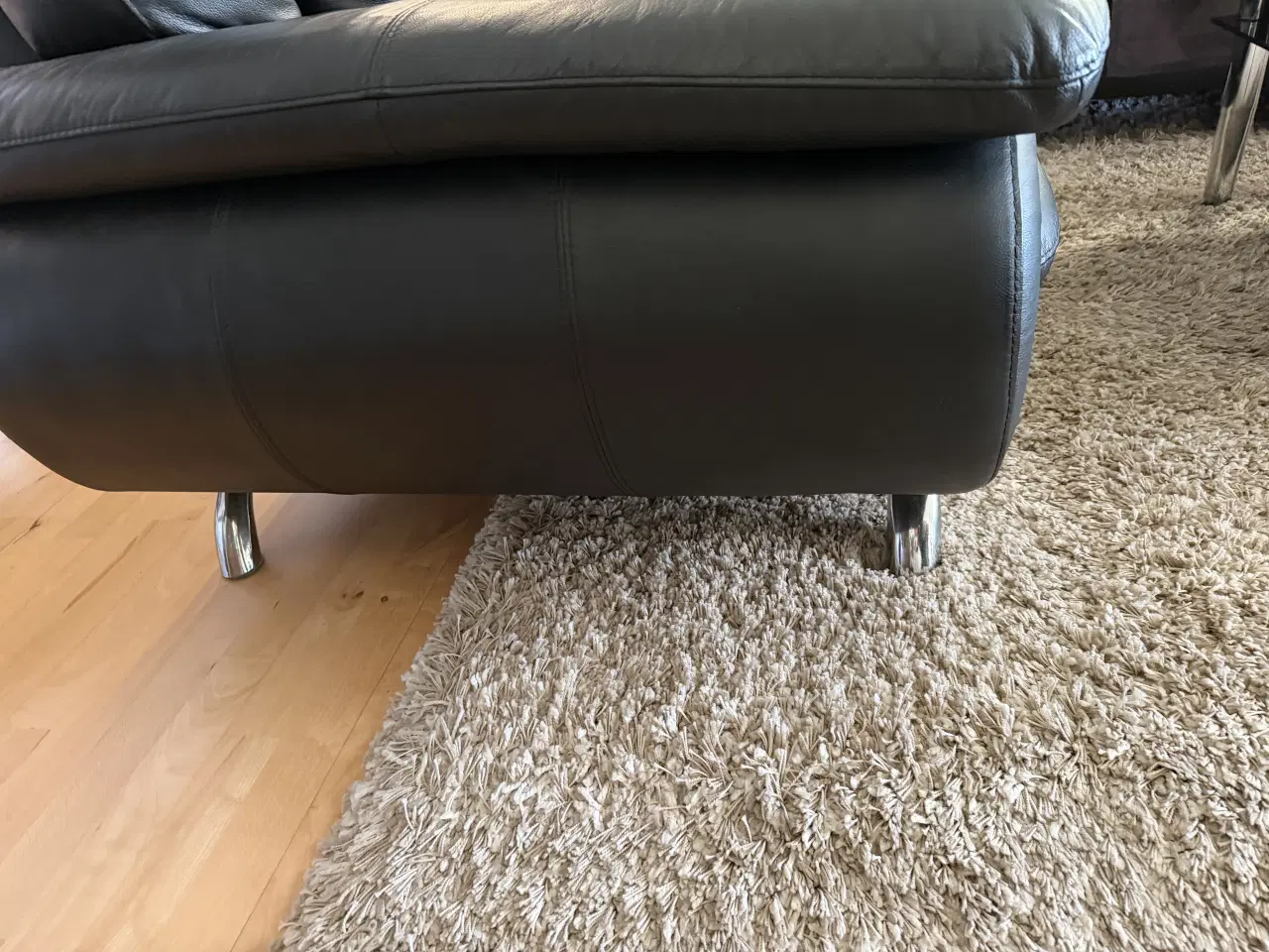 Billede 4 - Lædersofaer, sæt, sorte, i meget fin stand