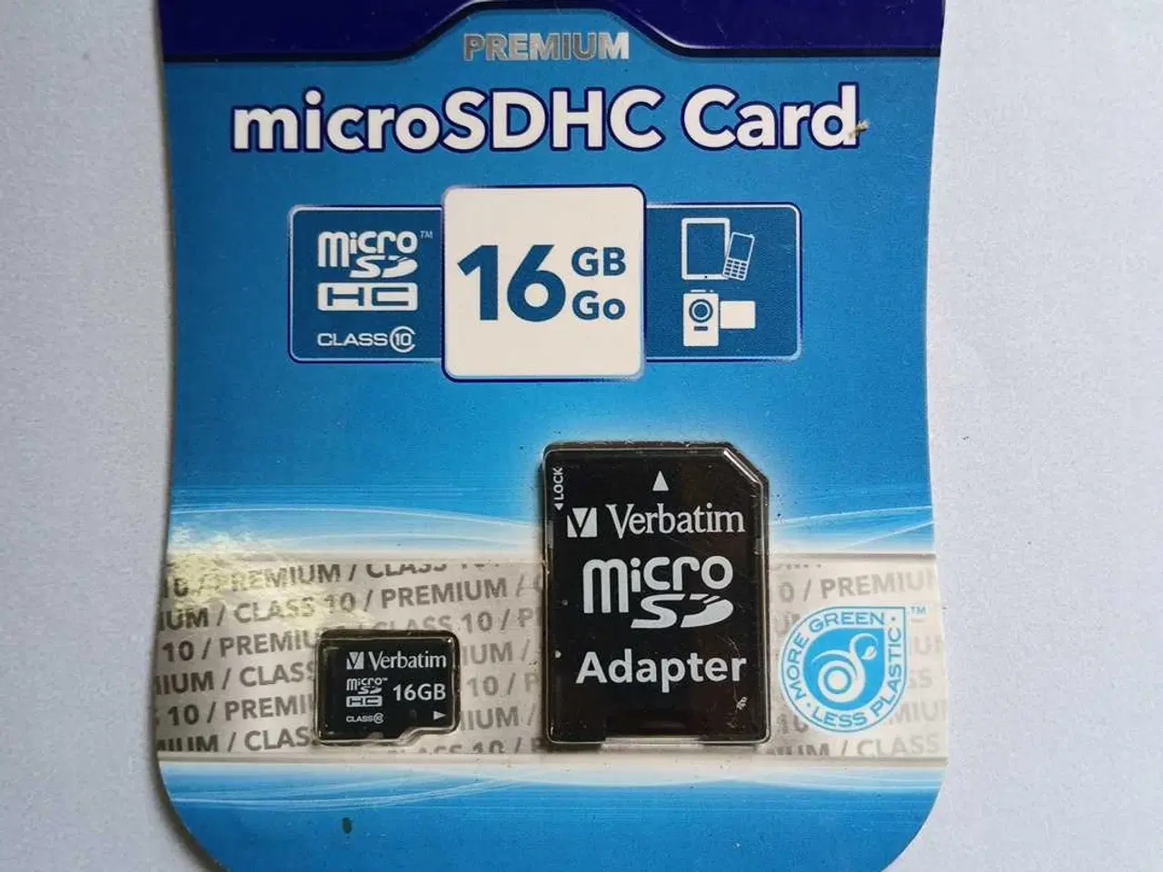 Billede 1 - Verbatim microSDHC Card 16 GB Class 10 with Adapte