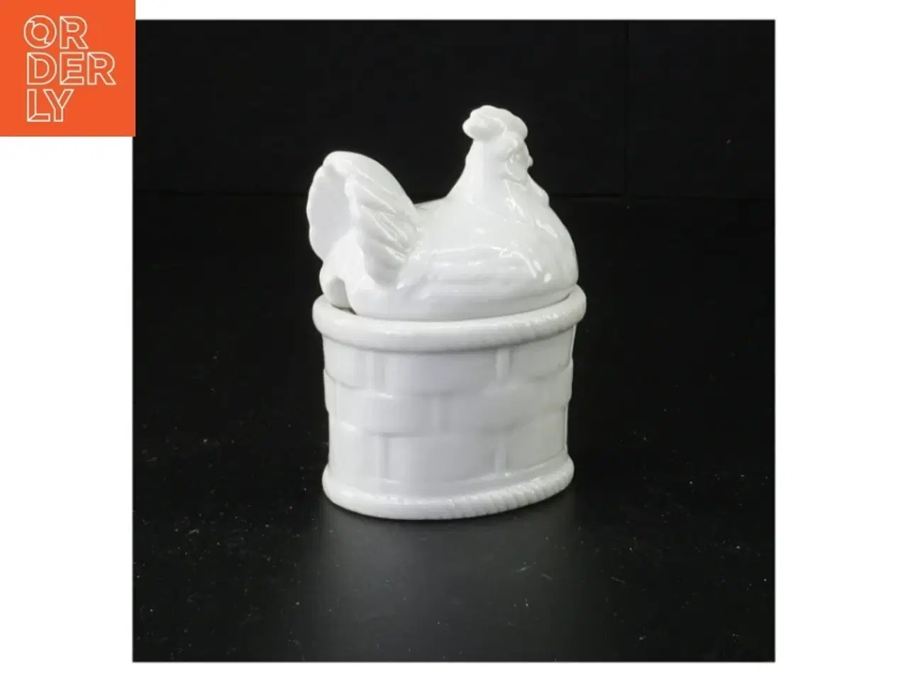 Billede 3 - Hvid porcelæns høne (str. 10 x 7 x 6 cm)