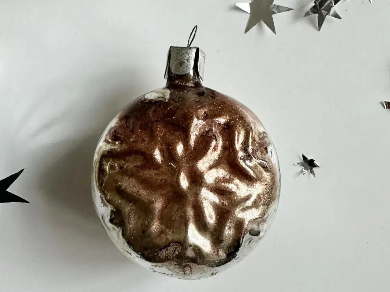 Billede 2 - Vintage julekugle, mørk sølv