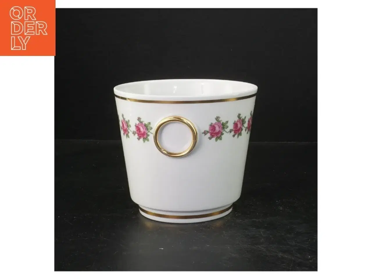 Billede 2 - Porcelænskop med blomster og guldkant fra Weisswasser (str. Ø. 14 cm)