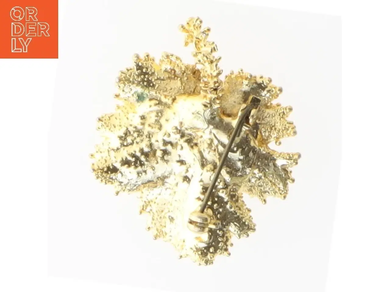 Billede 3 - Guldblad broche (str. Ø 4 cm)Flora Danica